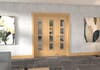 Oak Ladder 4 Lite Clear Glazed Prefinished Roomfold Doorset