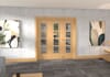 Oak Ladder 4 Lite Clear Glazed Prefinished Roomfold Doorset