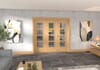 Oak Ladder 4 Lite Clear Glazed Prefinished Roomfold Doorset