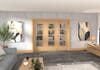 Oak Ladder 4 Lite Clear Glazed Prefinished Roomfold Doorset