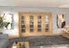 Oak Ladder 4 Lite Clear Glazed Prefinished Roomfold Doorset