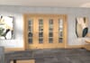 Oak Ladder 4 Lite Clear Glazed Prefinished Roomfold Doorset