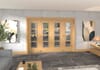 Oak Ladder 4 Lite Clear Glazed Prefinished Roomfold Doorset