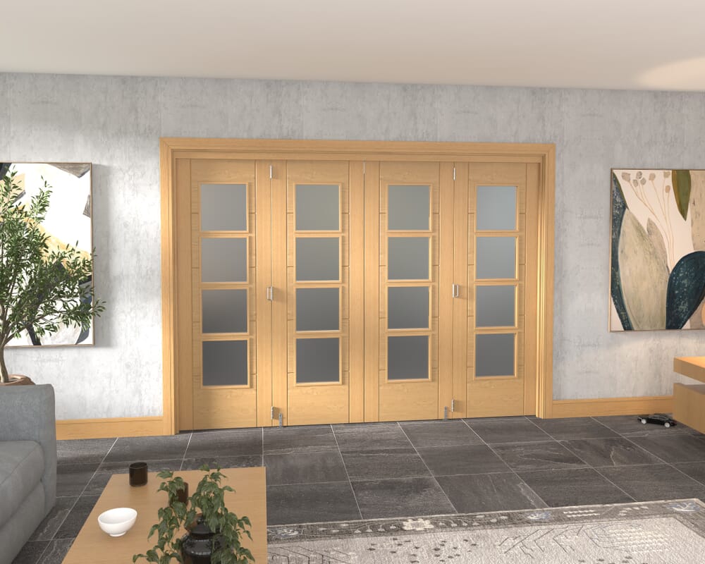 2832x2060x133mm Iseo Oak 4L Frosted Roomfold Grande (2+2)