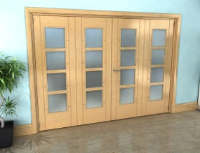 2832x2060x133mm ISEO Oak 4L Frosted Roomfold Grande (2+2)