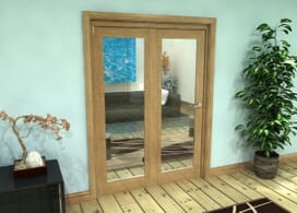 Glazed Oak Prefinished 2 Door Roomfold Grande (2 + 0 X 686mm Doors) Image