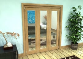Glazed Oak Prefinished 3 Door Roomfold Grande (2 + 1 X 533mm Doors) Image