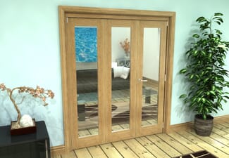 Glazed Oak Prefinished Roomfold Grande 1800mm (6ft) 2 + 1 Set