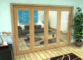 Glazed Oak Prefinished 4 Door Roomfold Grande (2 + 2 X 686mm Doors) Image