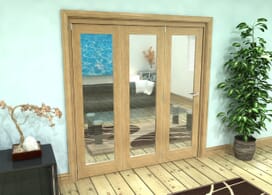 Glazed Oak Prefinished 3 Door Roomfold Grande (3 + 0 X 610mm Doors) Image