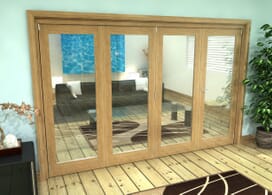 Glazed Oak Prefinished 4 Door Roomfold Grande (3 + 1 X 762mm Doors) Image