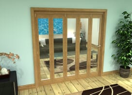 Glazed Oak Prefinished 5 Door Roomfold Grande (5 + 0 X 381mm Doors) Image