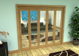 Glazed Oak Prefinished 5 Door Roomfold Grande (5 + 0 X 419mm Doors) Image