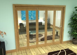 Glazed Oak Prefinished 5 Door Roomfold Grande (5 + 0 X 457mm Doors) Image