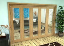 Glazed Oak Prefinished 5 Door Roomfold Grande (5 + 0 X 533mm Doors) Image