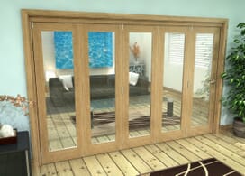 Glazed Oak Prefinished 5 Door Roomfold Grande (5 + 0 X 610mm Doors) Image