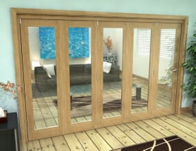 Oak P10 Roomfold Grande  Prefinished Internal Bifold Doors with Clear Glass