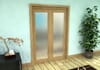 Shaker Oak 1 lite Frosted Glazed Prefinished Roomfold Doorset