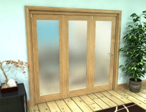 2133x2060x133mm Pref. Oak P10 Frosted Roomfold Grande (3+0)