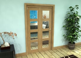 Glazed Oak Prefinished 2 Door 4l Roomfold Grande (2 + 0 X 533mm Doors) Image