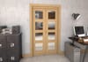 Shaker Oak 4 lite Clear Glazed Prefinished Roomfold Doorset