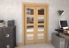 Shaker Oak 4 lite Clear Glazed Prefinished Roomfold Doorset