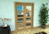 Shaker Oak 4 lite Clear Glazed Prefinished Roomfold Doorset