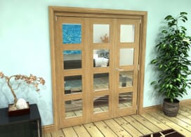 Glazed Oak Prefinished 3 Door 4l Roomfold Grande (2 + 1 X 533mm Doors) Image
