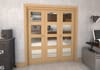 Shaker Oak 4 lite Clear Glazed Prefinished Roomfold Doorset