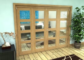 Glazed Oak Prefinished 4 Door 4l Roomfold Grande (2 + 2 X 610mm Doors) Image