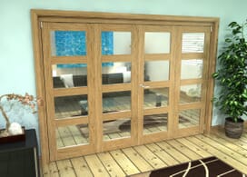 Glazed Oak Prefinished 4 Door 4l Roomfold Grande (2 + 2 X 686mm Doors) Image