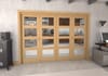 Shaker Oak 4 lite Clear Glazed Prefinished Roomfold Doorset