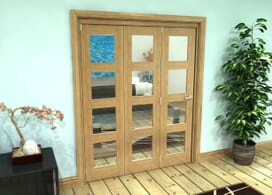 Glazed Oak Prefinished 3 Door 4l Roomfold Grande (3 + 0 X 533mm Doors) Image