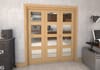 Shaker Oak 4 lite Clear Glazed Prefinished Roomfold Doorset