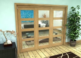 Glazed Oak Prefinished 3 Door 4l Roomfold Grande (3 + 0 X 762mm Doors) Image