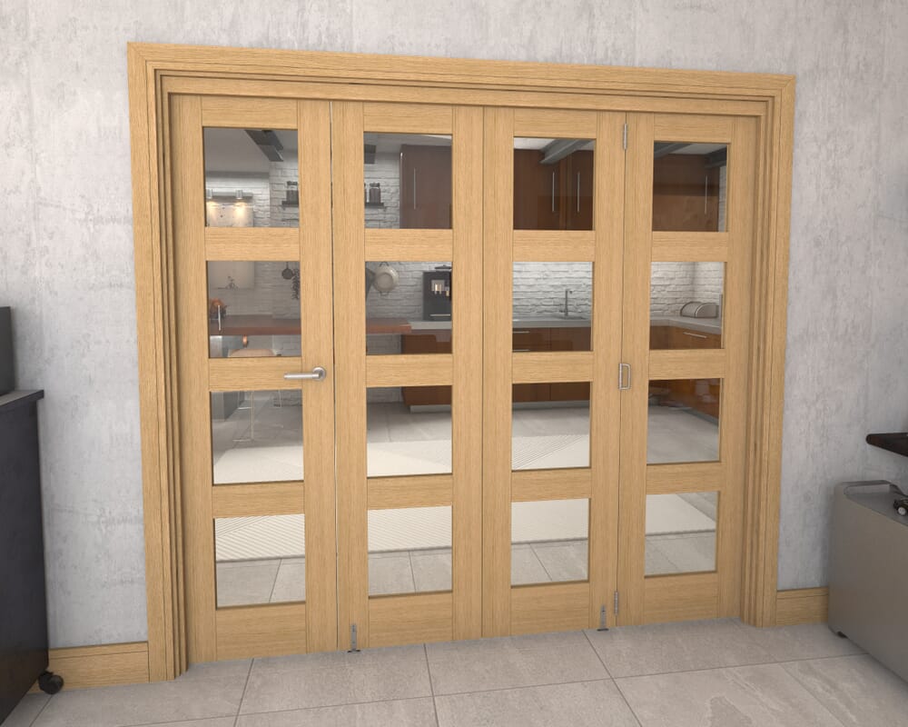 2220x2060x133mm Pref. Oak 4L Roomfold Grande (3+1)