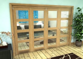 Glazed Oak Prefinished 4 Door 4l Roomfold Grande (3 + 1 X 686mm Doors) Image