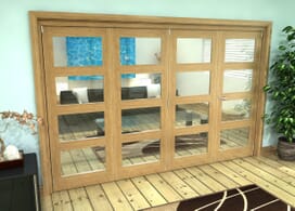 Glazed Oak Prefinished 4 Door 4l Roomfold Grande (3 + 1 X 762mm Doors) Image