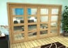 Shaker Oak 4 lite Clear Glazed Prefinished Roomfold Doorset