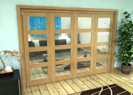 Glazed Oak Prefinished 4 Door 4l Roomfold Grande (4 + 0 X 686mm Doors) Image