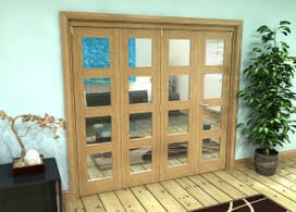 Glazed Oak Prefinished 4 Door 4l Roomfold Grande (4 + 0 X 762mm Doors) Image