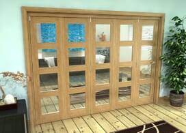 Glazed Oak Prefinished 5 Door 4l Roomfold Grande (5 + 0 X 533mm Doors) Image