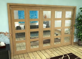 Glazed Oak Prefinished 5 Door 4l Roomfold Grande (5 + 0 X 610mm Doors) Image