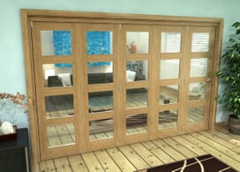 Glazed Oak Prefinished 5 Door 4l Roomfold Grande (5 + 0 X 762mm Doors) Image