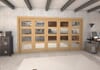 Shaker Oak 4 lite Clear Glazed Prefinished Roomfold Doorset