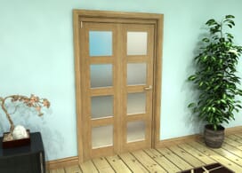 Frosted Glazed Oak Prefinished 2 Door 4l Roomfold Grande (2 + 0 X 533mm Doors) Image