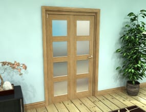 1141x2060x133mm Pref. Oak 4L Frosted Roomfold Grande (2+0)