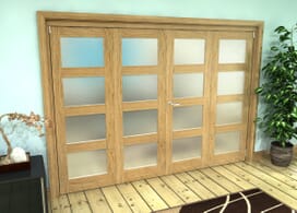 Frosted Glazed Oak Prefinished 4 Door 4l Roomfold Grande (2 + 2 X 533mm Doors) Image