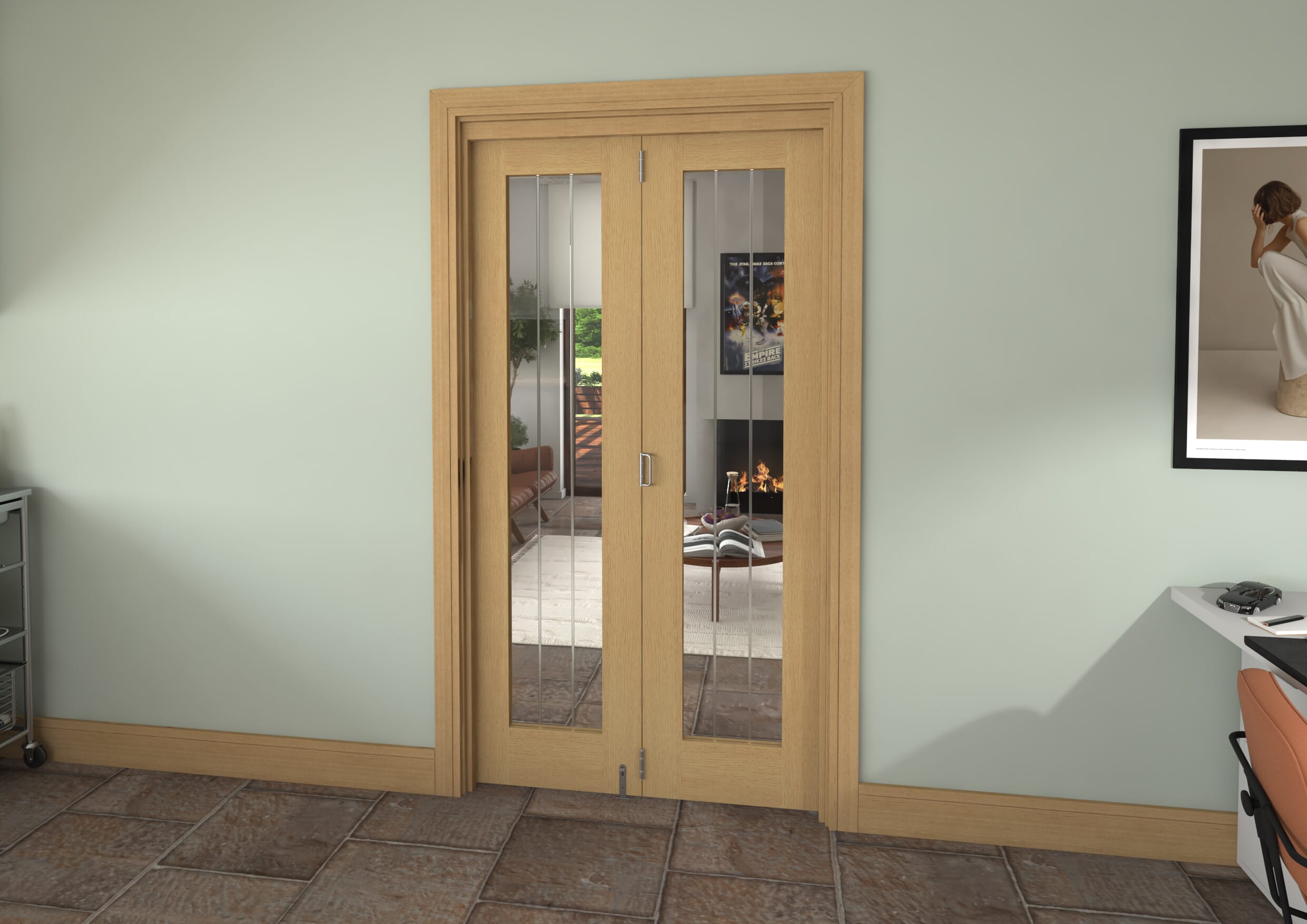 1141x2060x133mm Mexicano Oak P10 Prefinished Roomfold Grande (2+0)