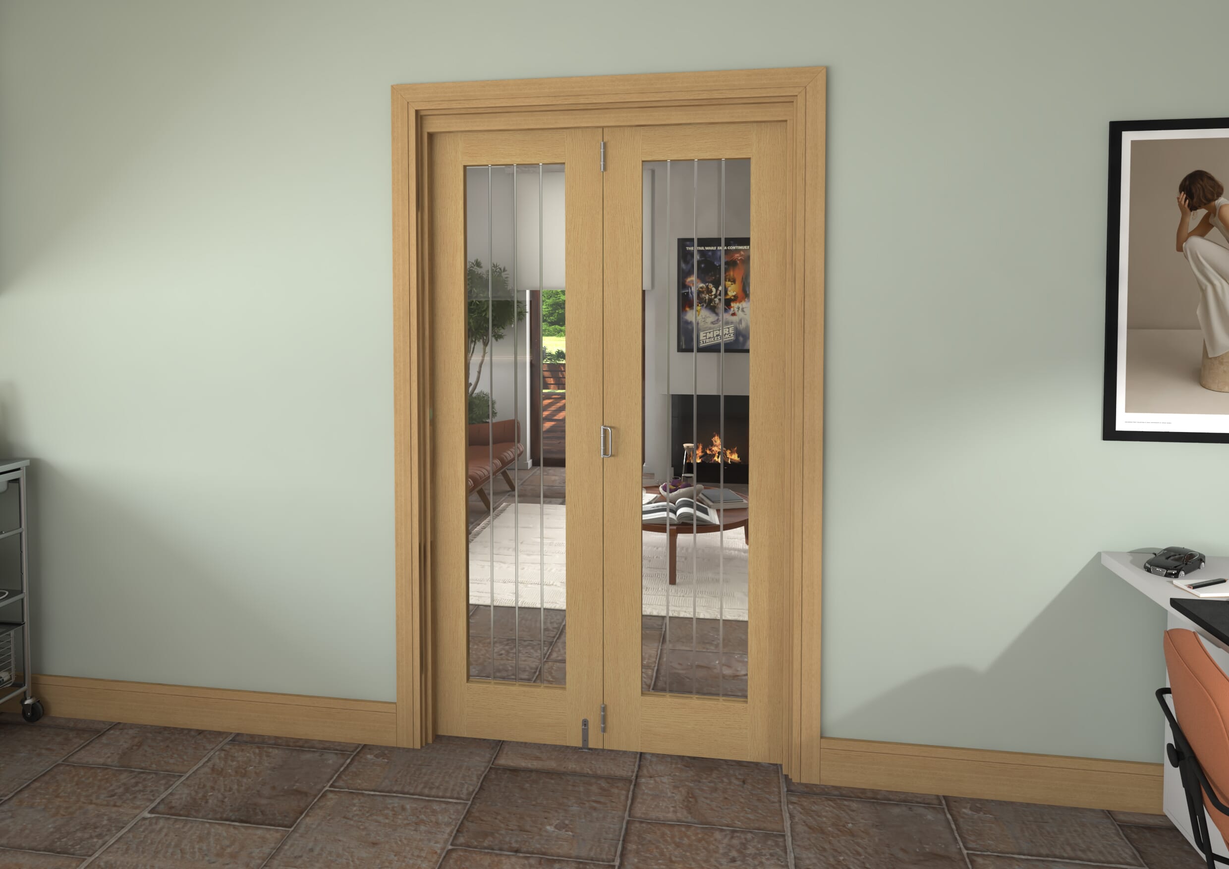 1221x2060x133mm Mexicano Oak P10 Prefinished Roomfold Grande (2+0)